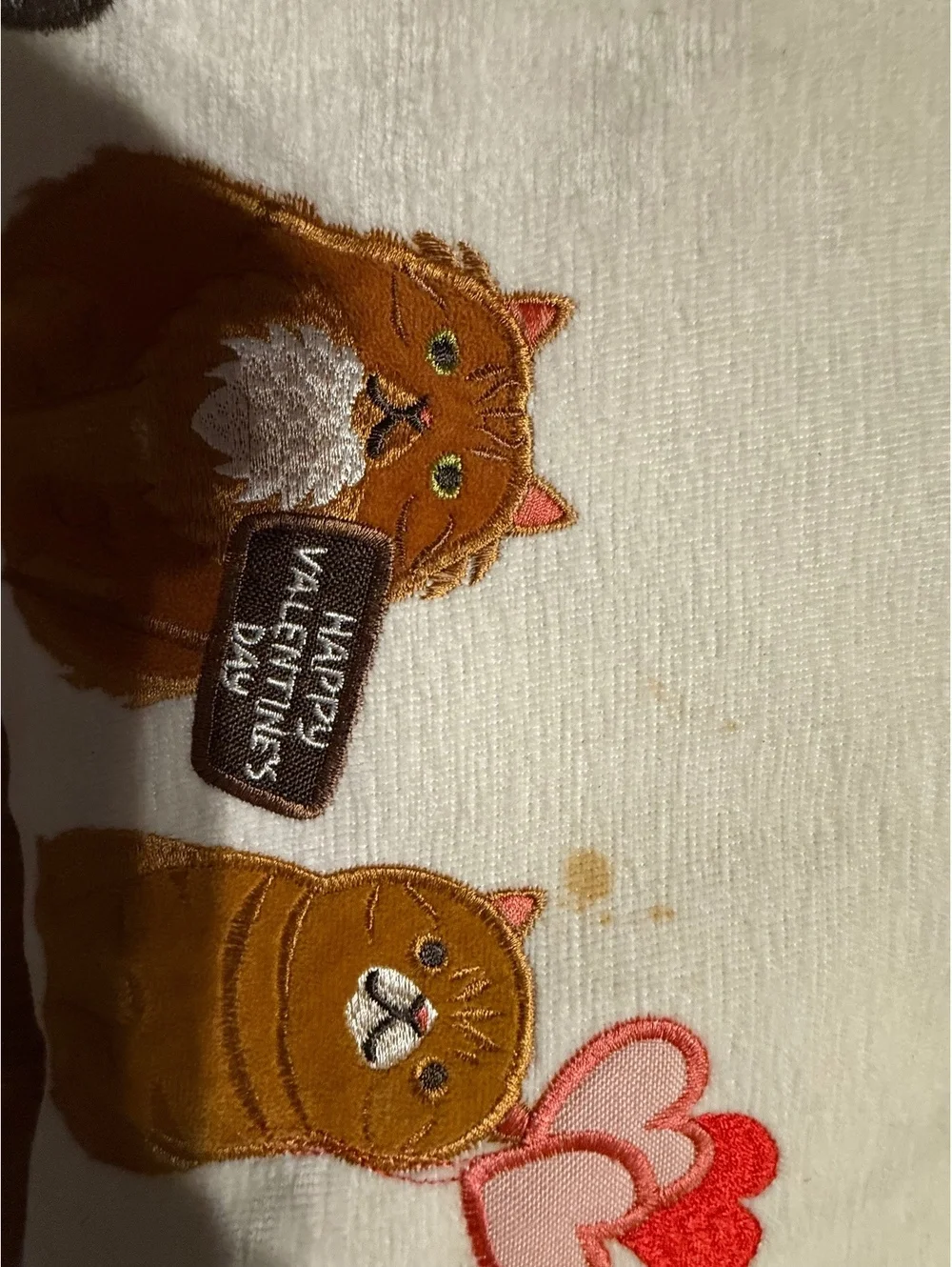 Able East Home Fashions Embroidered Cat Pillow Cover with Valentine's Day Theme
